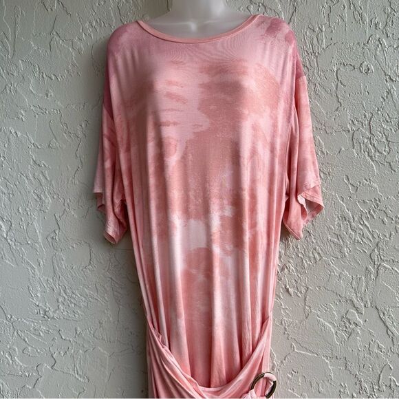 FREE PEOPLE Dress Women Small Alyssa Wrap Maxi Boho Tie Dye Ring Detail Casual - Picture 3 of 12